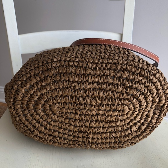 New w Tag: MNG Mango Dark Brown Braided Shoppers Bag. Lined. - Picture 4 of 13